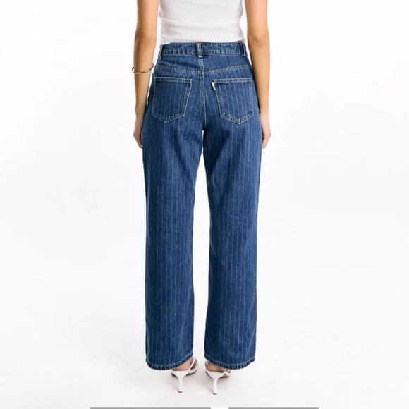 beginning boutique pinstripe slouchy jeans - Picture 3 of 7